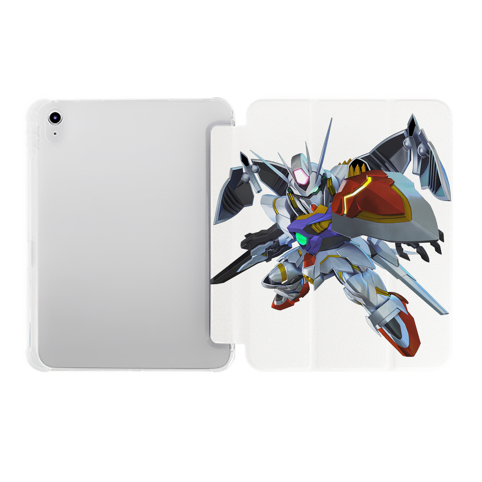 （画像用） 機動戦士ガンダム Mobile Suit Gundam IPad ケース ペン収納付き 三つ折りスタンド PUレザー×シリコン 対応機種9.5/10.5/10.9インチ